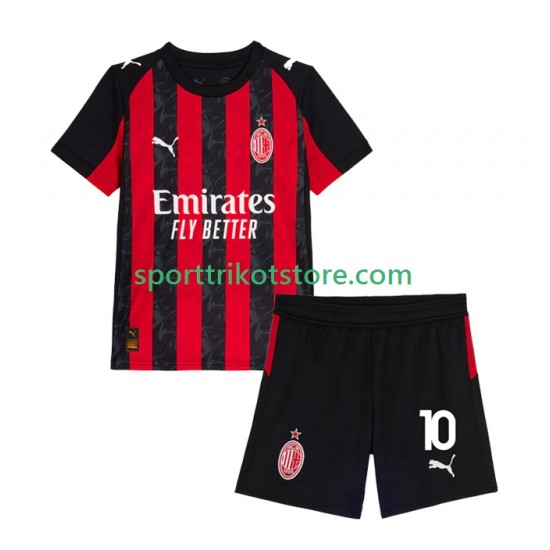 AC Mailand Kinderset Heim trikot 2025-2026 Kurzarm Rafael Leao 10