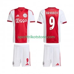 Ajax Amsterdam Kinderset Heim trikot 2025-2026 Kurzarm Brian Brobbey 9