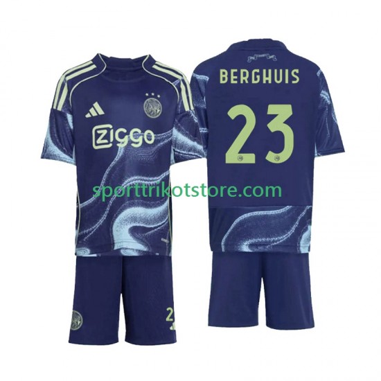 Ajax Amsterdam Kinderset Auswärts trikot 2025-2026 Kurzarm Steven Berghuis 23