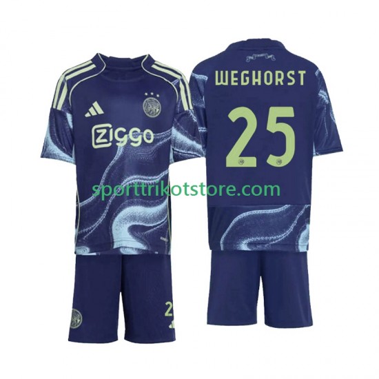 Ajax Amsterdam Kinderset Auswärts trikot 2025-2026 Kurzarm Wout Weghorst 25