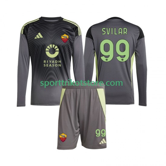 AS Rom Kinderset Heim trikot 2025-2026 Langarm Torwart Mile Svilar 99