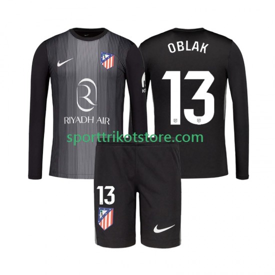 Atlético Madrid Kinderset Auswärts trikot 2025-2026 Langarm Torwart Jan Oblak 13