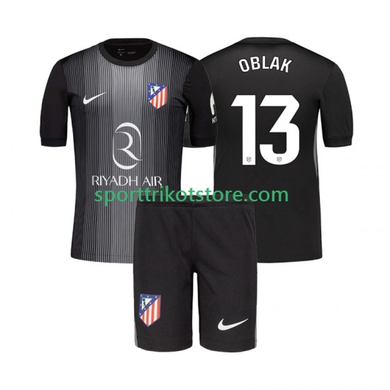 Atlético Madrid Kinderset Auswärts trikot 2025-2026 Kurzarm Torwart Jan Oblak 13