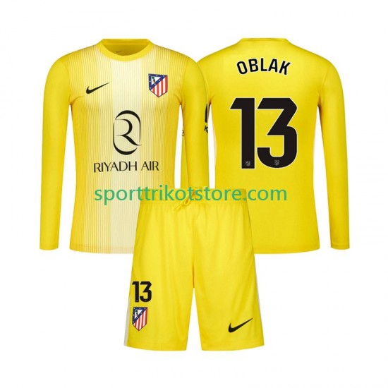 Atlético Madrid Kinderset Heim trikot 2025-2026 Langarm Torwart Jan Oblak 13