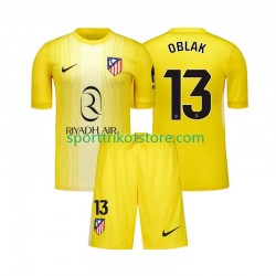 Atlético Madrid Kinderset Heim trikot 2025-2026 Kurzarm Torwart Jan Oblak 13