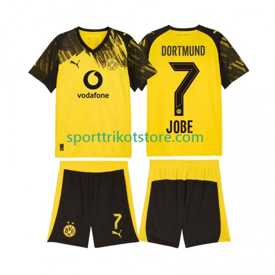 Borussia Dortmund Kinderset Heim trikot 2025-2026 Kurzarm Jobe Bellingham 7