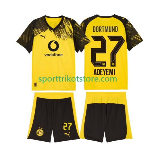 Borussia Dortmund Kinderset Heim trikot 2025-2026 Kurzarm Karim Adeyemi 27