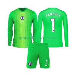 Chelsea Kinderset Auswärts trikot 2025-2026 Langarm Torwart Robert Sanchez 1