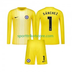 Chelsea Kinderset Ausweich trikot 2025-2026 Langarm Torwart Robert Sanchez 1