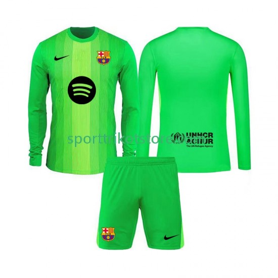 FC Barcelona Kinderset Heim trikot 2025-2026 Langarm Torwart