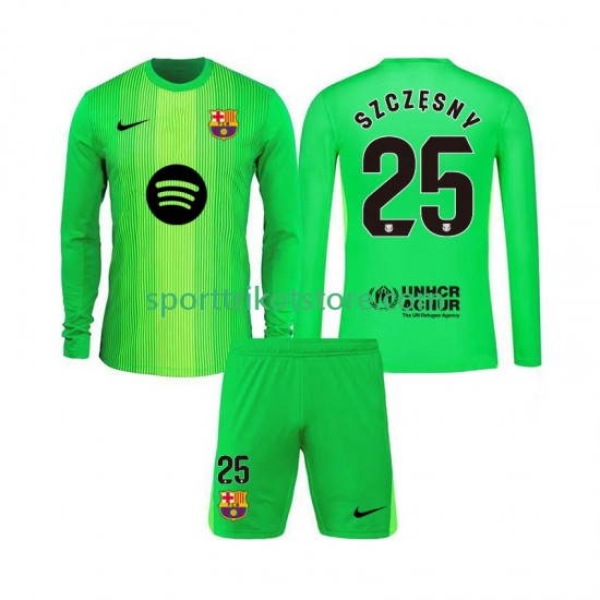 FC Barcelona Kinderset Heim trikot 2025-2026 Langarm Torwart Szczesny 25