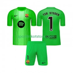 FC Barcelona Kinderset Heim trikot 2025-2026 Kurzarm Torwart Ter Stegen 1