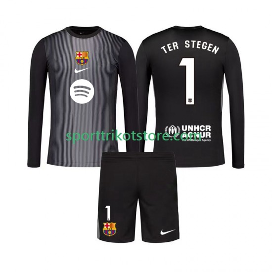 FC Barcelona Kinderset Ausweich trikot 2025-2026 Langarm Torwart Ter Stegen 1