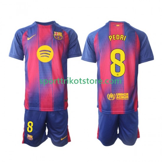 FC Barcelona Kinderset Heim trikot 2025-2026 Kurzarm Pedri 8