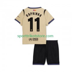 FC Barcelona Kinderset Auswärts trikot 2025-2026 Kurzarm Raphinha 11 UCL