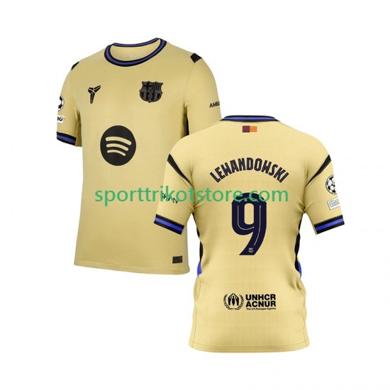 FC Barcelona Herren Auswärts trikot 2025-2026 Kurzarm Robert Lewandowski 9 Champions League
