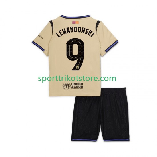 FC Barcelona Kinderset Auswärts trikot 2025-2026 Kurzarm Robert Lewandowski 9 UCL