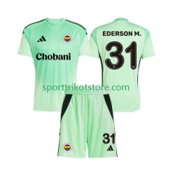 Kinderset Auswärts trikot 2025-2026 Kurzarm Torwart Fenerbahce Ederson Moraes 31