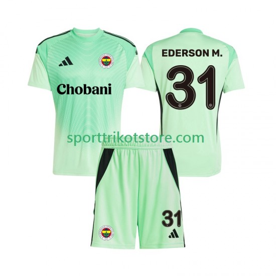 Kinderset Auswärts trikot 2025-2026 Kurzarm Torwart Fenerbahce Ederson Moraes 31
