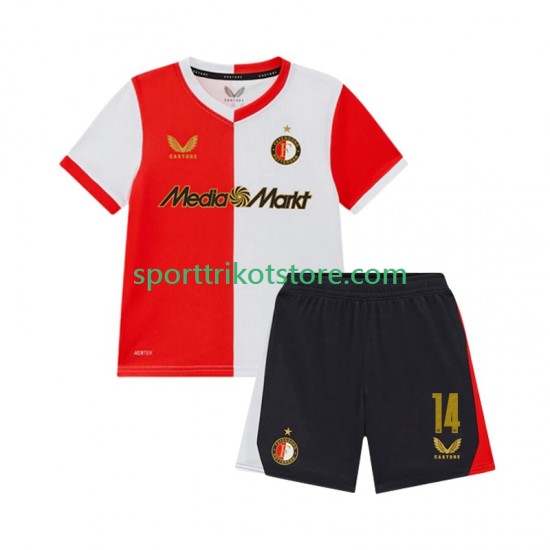 Feyenoord Rotterdam Kinderset Heim trikot 2025-2026 Kurzarm Sem Steijn 14