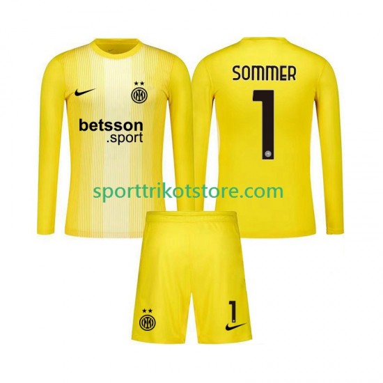 Inter Mailand Kinderset Auswärts trikot 2025-2026 Langarm Torwart Yann Sommer 1