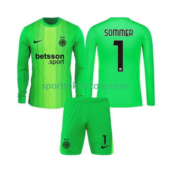 Inter Mailand Kinderset Ausweich trikot 2025-2026 Langarm Torwart Yann Sommer 1