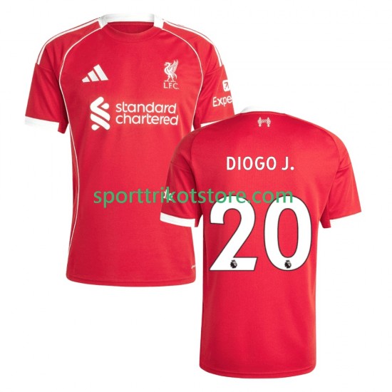 Liverpool Herren Heim trikot 2025-2026 Kurzarm Diogo Jota 20