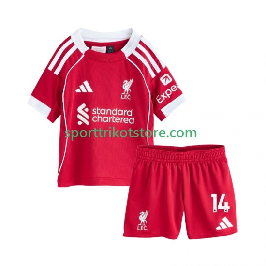 Liverpool Kinderset Heim trikot 2025-2026 Kurzarm Federico Chiesa 14