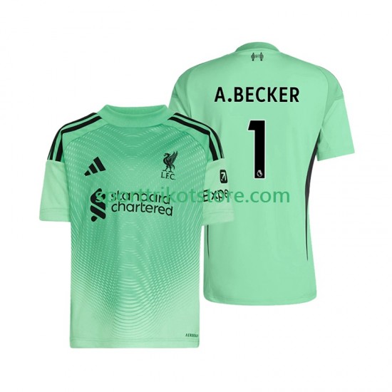 Liverpool Herren Heim trikot 2025-2026 Kurzarm Torwart Alisson Becker 1