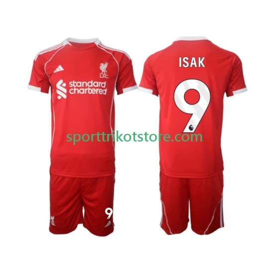 Liverpool Kinderset Heim trikot 2025-2026 Kurzarm ISAK 9