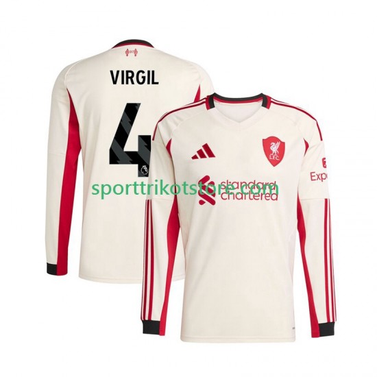 Liverpool Herren Auswärts trikot 2025-2026 Langarm Virgil van Dijk 4