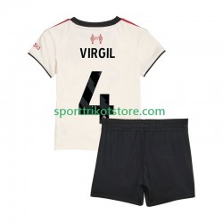 Liverpool Kinderset Auswärts trikot 2025-2026 Kurzarm Virgil van Dijk 4