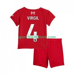 Liverpool Kinderset Heim trikot 2025-2026 Kurzarm Virgil van Dijk 4