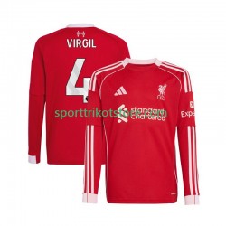 Liverpool Herren Heim trikot 2025-2026 Langarm Virgil van Dijk 4
