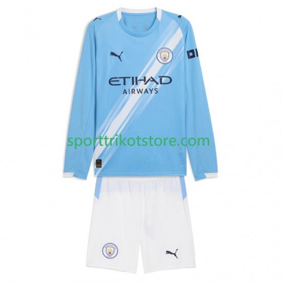 Manchester City Kinderset Heim trikot 2025-2026 Langarm