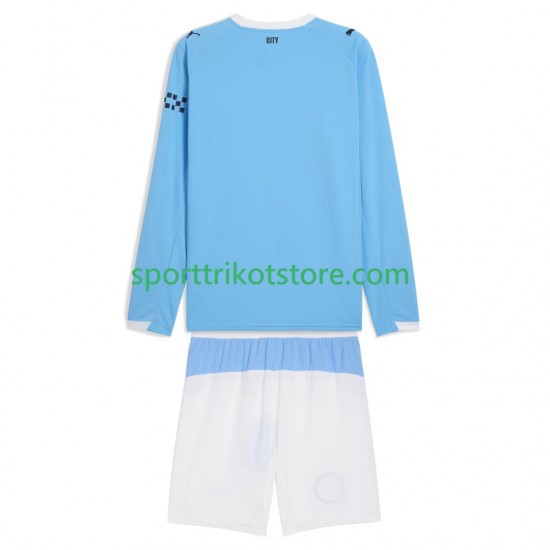 Manchester City Kinderset Heim trikot 2025-2026 Langarm