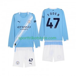 Manchester City Kinderset Heim trikot 2025-2026 Langarm Phil Foden 47