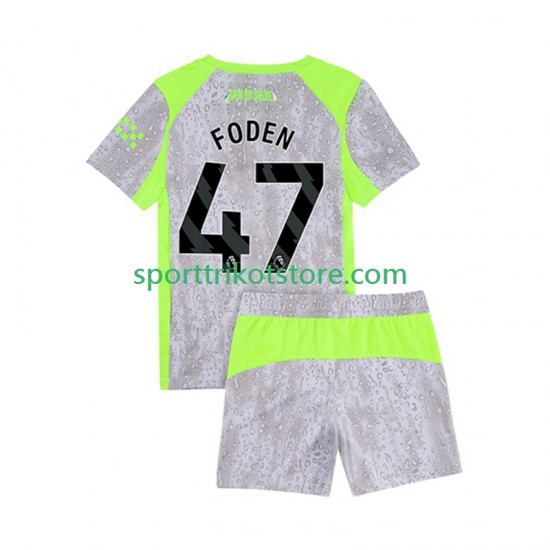 Manchester City Kinderset Ausweich trikot 2025-2026 Kurzarm Phil Foden 47