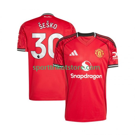 Manchester United Herren Heim trikot 2025-2026 Kurzarm Benjamin Sesko 30