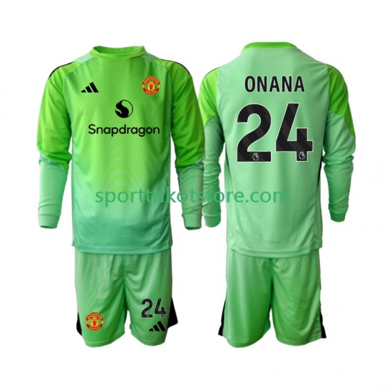 Manchester United Kinderset Viertes trikot 2025-2026 Langarm Torwart Andre Onana 24