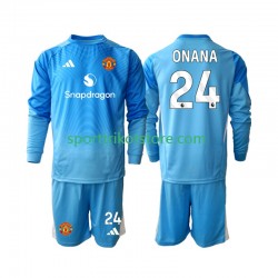Manchester United Kinderset Heim trikot 2025-2026 Langarm Torwart Andre Onana 24