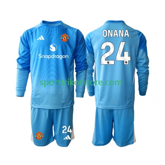 Manchester United Kinderset Heim trikot 2025-2026 Langarm Torwart Andre Onana 24