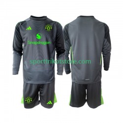Manchester United Kinderset Auswärts trikot 2025-2026 Langarm Torwart