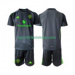 Manchester United Kinderset Auswärts trikot 2025-2026 Kurzarm Torwart