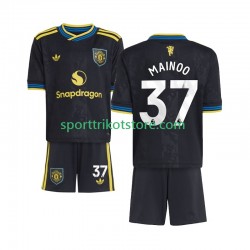 Manchester United Kinderset Ausweich trikot 2025-2026 Kurzarm Kobbie Mainoo 37