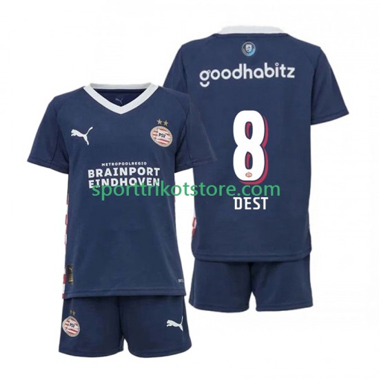 PSV Eindhoven Kinderset Auswärts trikot 2025-2026 Kurzarm Sergino Dest 8