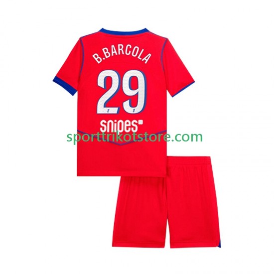 Paris Saint-Germain Kinderset Ausweich trikot 2025-2026 Kurzarm Bradley Barcola 29
