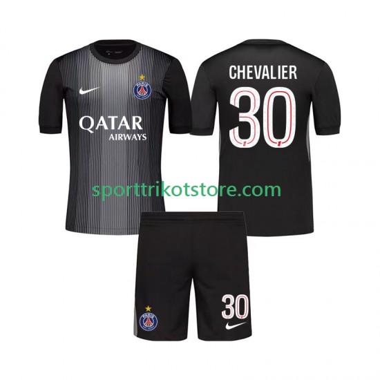 Paris Saint-Germain Kinderset Heim trikot 2025-2026 Kurzarm Torwart Lucas Chevalier 30