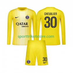 Paris Saint-Germain Kinderset Ausweich trikot 2025-2026 Langarm Torwart Lucas Chevalier 30