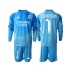 Real Madrid Kinderset Heim trikot 2025-2026 Langarm Thibaut Courtois 1